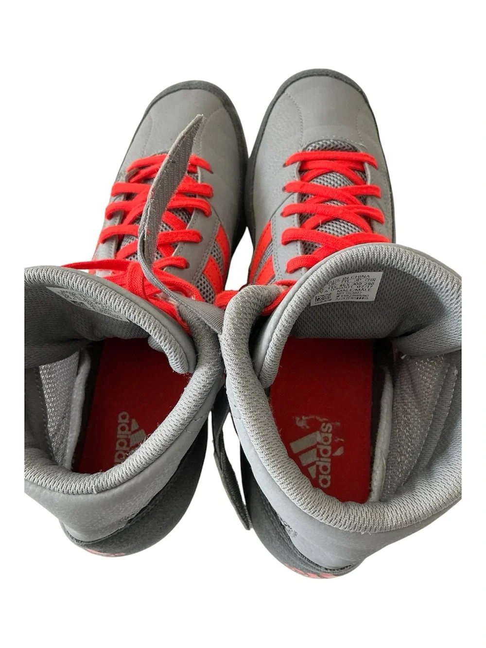 Adidas Mat Wizard 3 Men’s Wrestling Combat Sport Sz 12 Gray Solar Red Shoes